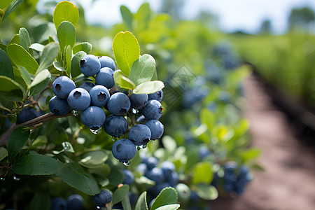 新鲜的蓝莓健康自然高清图片