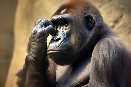 猩猩在思考图片