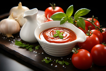 餐桌上的番茄酱图片