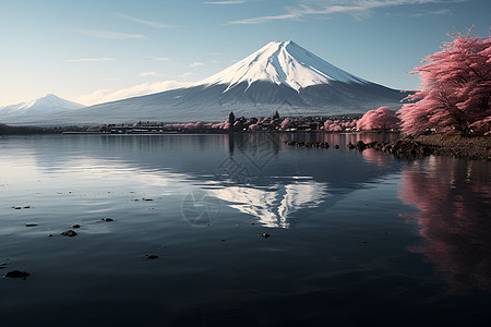 美丽壮观的富士山景观图片