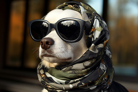 帅气装扮的拉布拉多犬图片