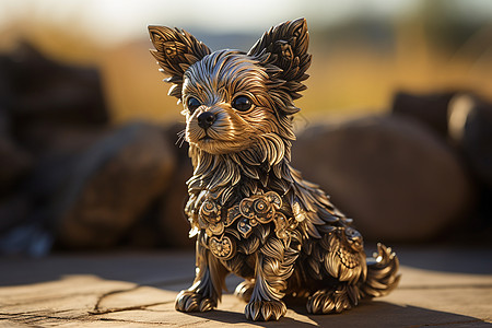 艺术美感的狗雕像背景图片
