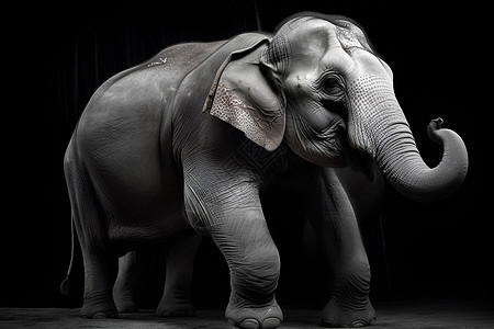 大象伸着长鼻子图片