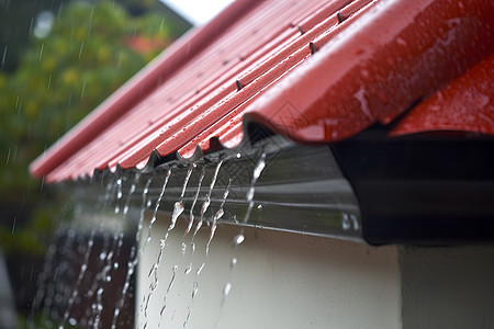 雨天屋檐雨天排水的屋檐背景