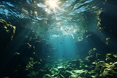 海底景观海底世界的美丽景观背景
