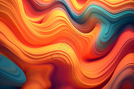 彩色抽象流动曲线背景图片
