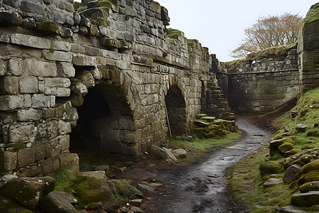 古老石洞之门背景图片