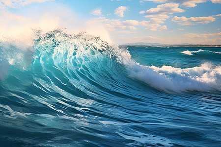 大海波浪狂暴的海浪碰撞背景