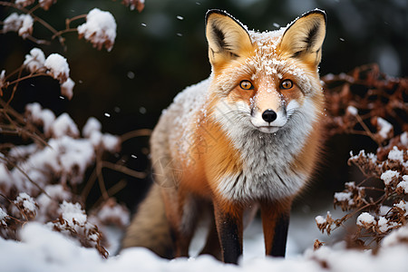 雪中的红狐图片