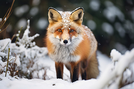 雪中狐狸图片
