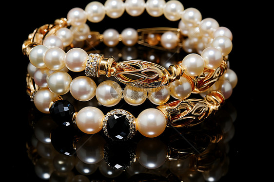 华丽优雅的珍珠手链图片