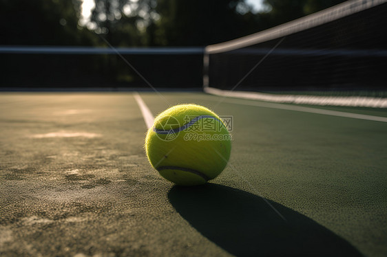网球赛场上的网球图片