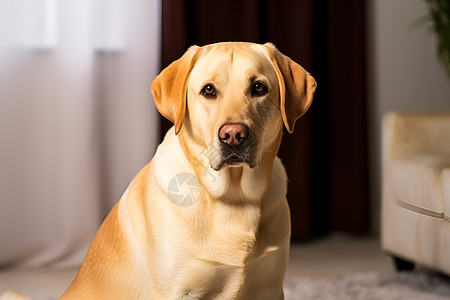 室内黄色拉布拉多犬图片