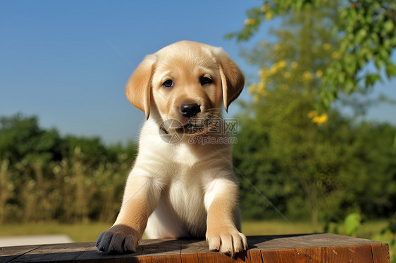 可爱的小狗享受田野日光浴图片