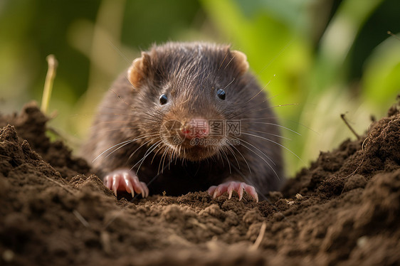 鼹鼠在泥土中图片