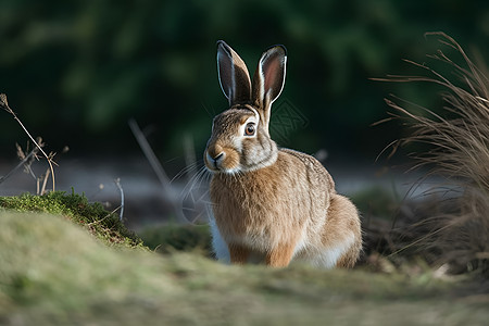 草丛中的野兔图片