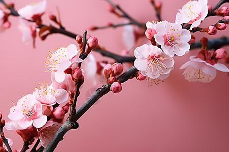 花苞和白花粉白色花朵高清图片