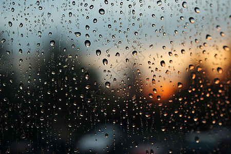 玻璃上的雨水背景图片