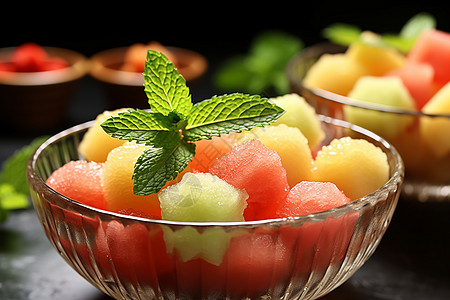 清凉夏日的水果背景图片