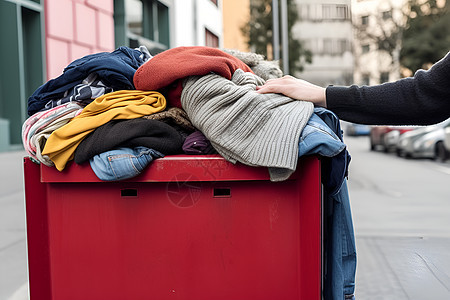 废弃衣物回收垃圾站图片