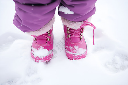 冬季雪地中玩耍的小宝宝图片