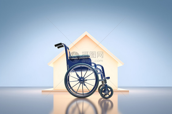 房屋前的轮椅图片