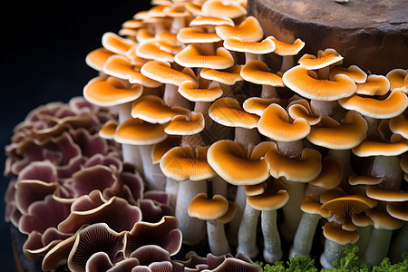 生长的新鲜蘑菇图片