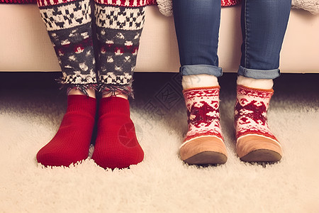 冬日欢乐的毛线袜背景图片