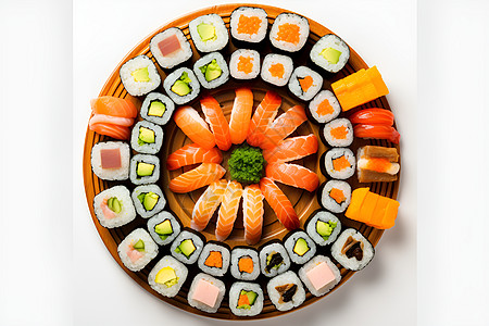 美味诱人的日式寿司背景图片