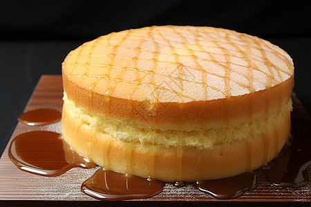 美味蛋糕上的糖浆背景图片