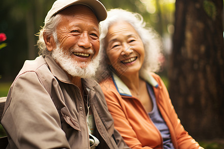 老年夫妻幸福微笑图片