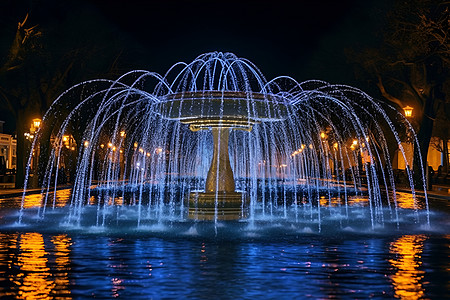 城市中的喷泉图片