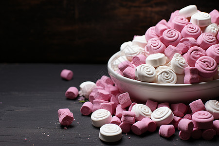 粉色和白色的糖果图片