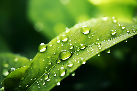 青草露珠绿叶上的水滴背景