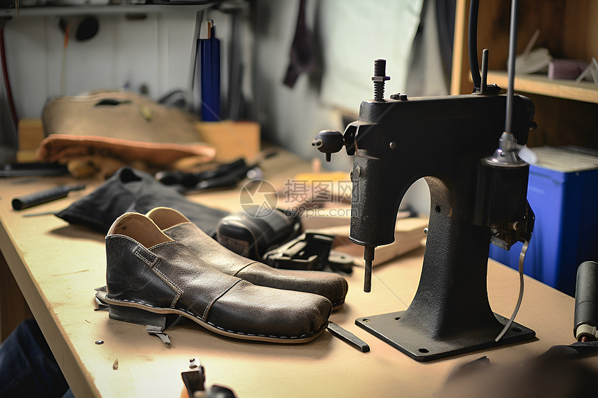 手工缝制皮鞋图片