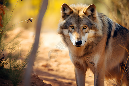 荒野中的动物狼图片
