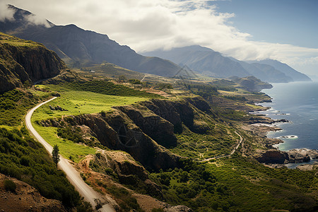 岛上风光峭壁背景图片