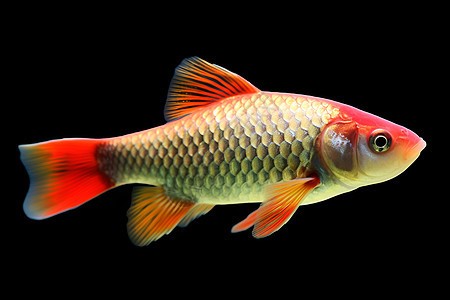 红色鱼鳍的淡水鱼图片