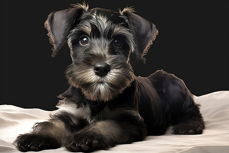 可爱的黑色小狗图片