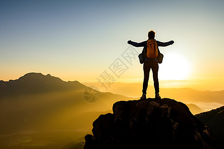 登高远望男人登高冒险的男人背景