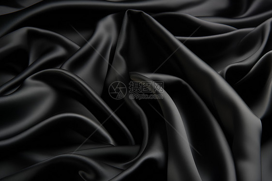 黑色的丝绸纺织品背景图片