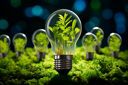 未来派可再生绿色能源概念图图片