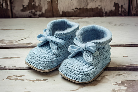 褪色的蓝色宝宝鞋图片