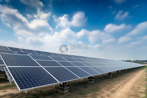 新能源发电的太阳能光伏板图片