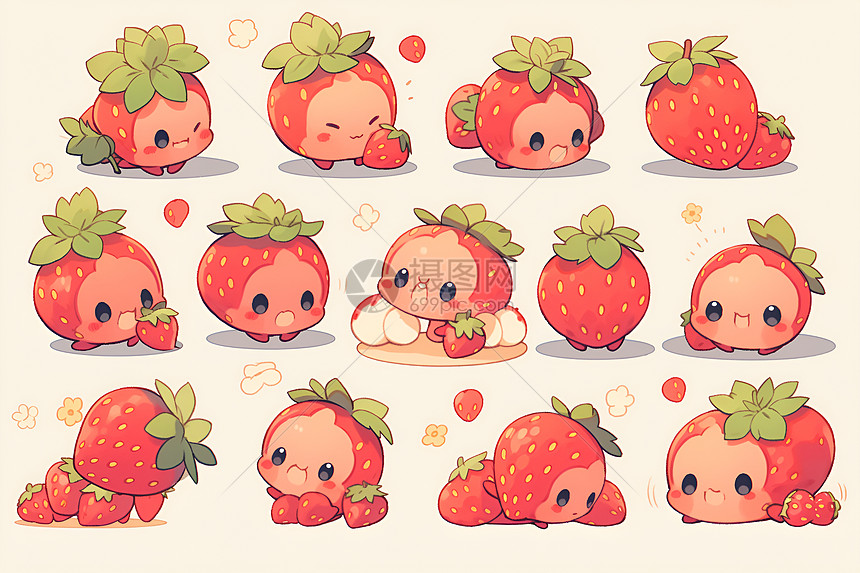 可爱的草莓吉祥物图片