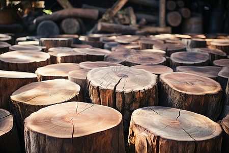 堆积的农业木材图片
