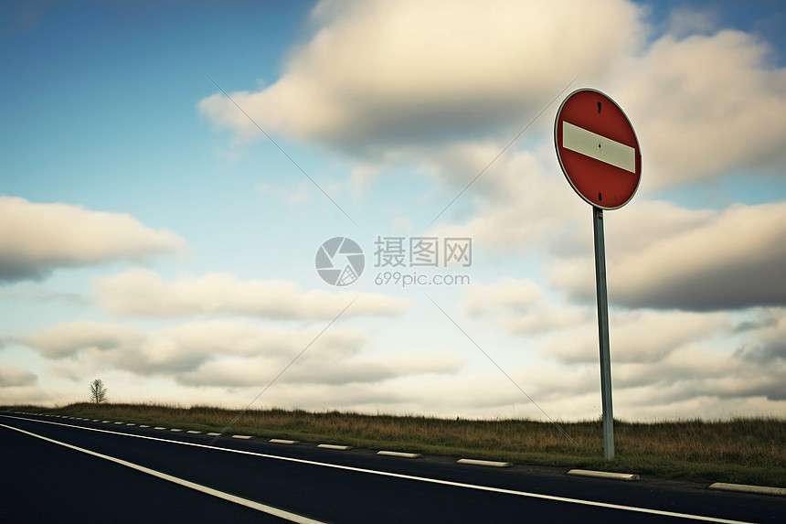 道路上的标志牌图片