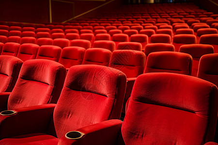 剧院中的红色椅子背景图片