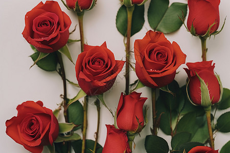 桌面上浪漫的玫瑰花图片
