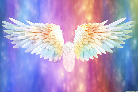 彩色背景中的翅膀图片
